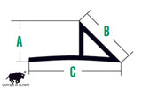 Sipca colt 20x28x36mm cu aripioara 2.5m